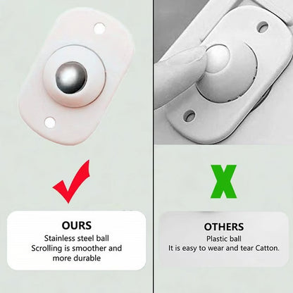 Self Adhesive Caster Wheels ~ Instant 360° mobility for furniture & storage.