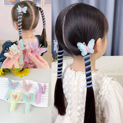 Butterfly Spiral Hair Tie ~ Turns boring ponytails into butterfly masterpieces.