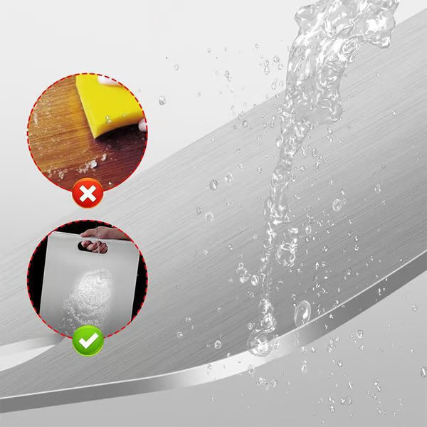 Heavy-Duty Steel Chopping Board ~ Odor-free and heat-resistant for everyday cooking.