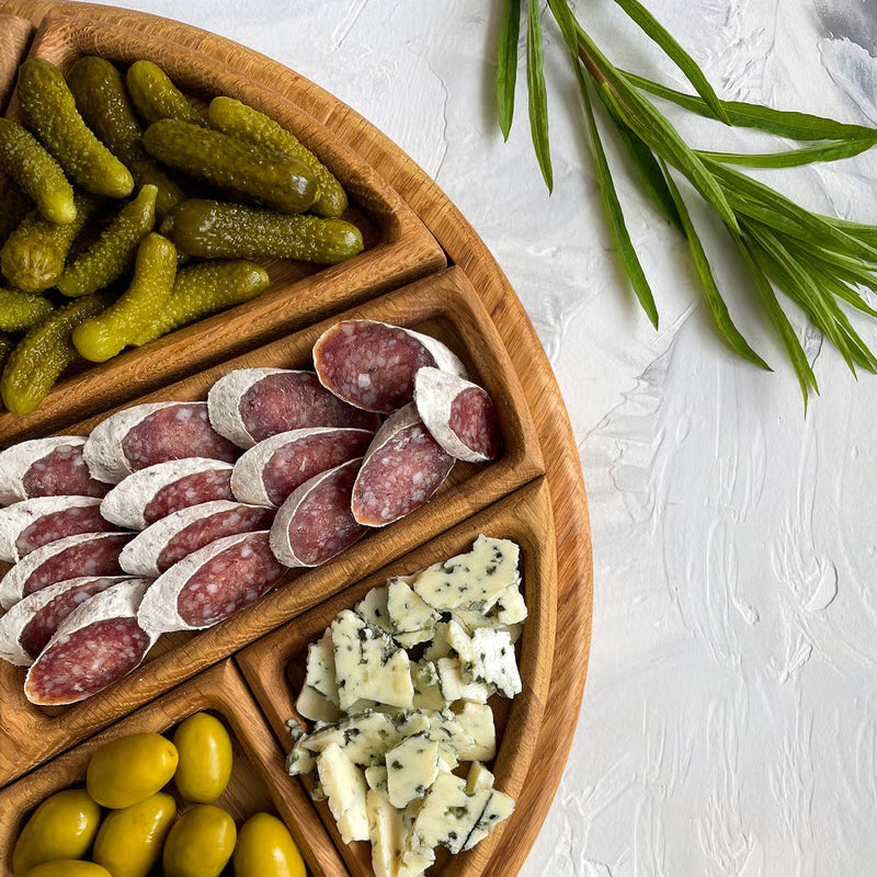 Puzzle Serving Tray ~ Modular oak design that transforms snacks into art.