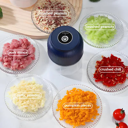 Electric Portable Veggie Choppe ~ Freshly chopped ingredients in seconds.