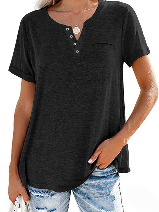 Solid Color Pocket Short Sleeve T-Shirt ~ Soft, breathable, and easy to style