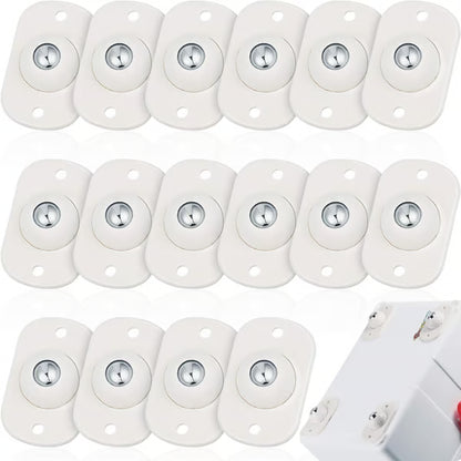 Self Adhesive Caster Wheels ~ Instant 360° mobility for furniture & storage.