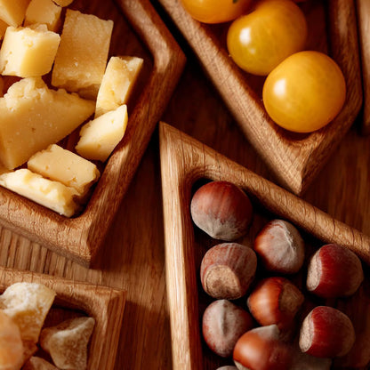 Puzzle Serving Tray ~ Modular oak design that transforms snacks into art.