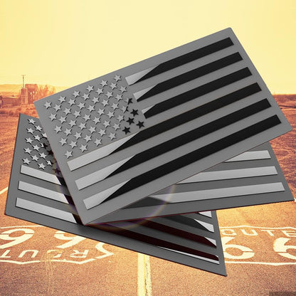 3D All-Black American Flag Emblem Decal ~ Strength and legacy in every mile.