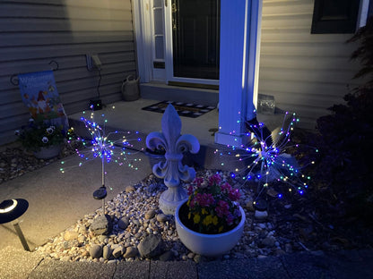 Waterproof Solar Garden Fireworks Lamp ~ Add vibrant sparkle to any outdoor space.