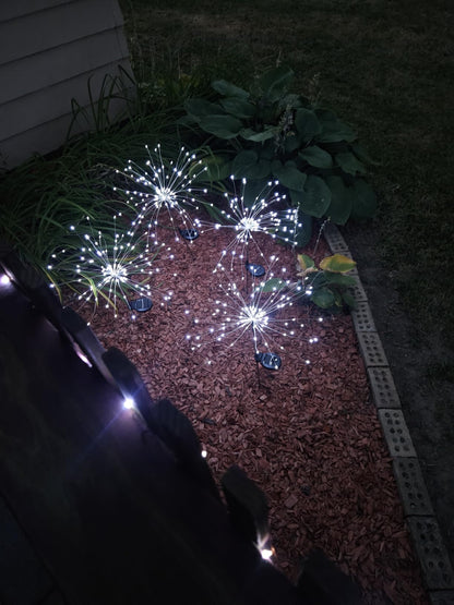 Waterproof Solar Garden Fireworks Lamp ~ Add vibrant sparkle to any outdoor space.