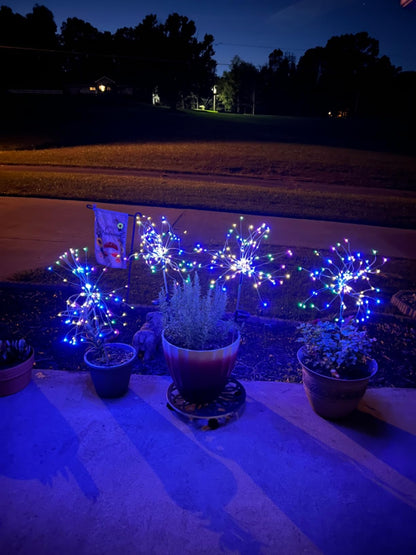 Waterproof Solar Garden Fireworks Lamp ~ Add vibrant sparkle to any outdoor space.