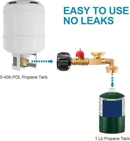 Propane Refill Elbow Adapter ~ Safe, precise refills for every grill and camper.