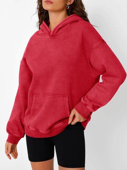 Unisex Casual Oversized Acid Wash Hoodie ~ Laid-back style with all-day comfort.