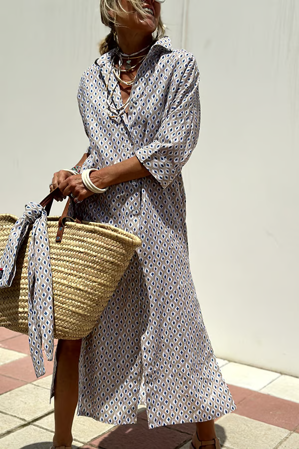 Classic Striped Lace-Up Shirt Dress ~ Breezy, flattering style for any sunny day