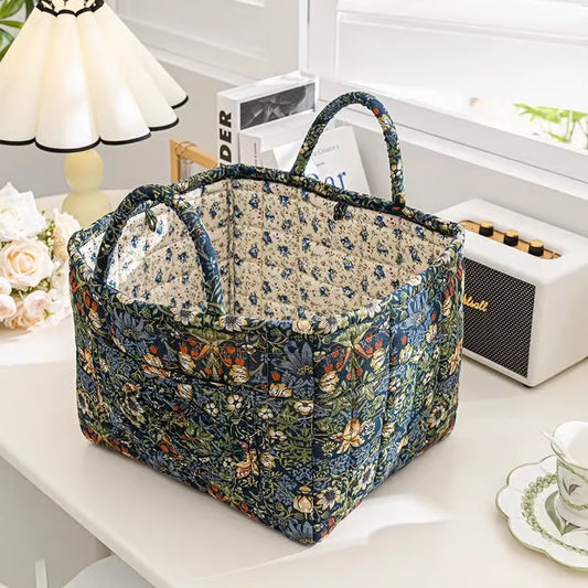 Quilted Fabric Totes ~ Because some things can’t go in drawers.
