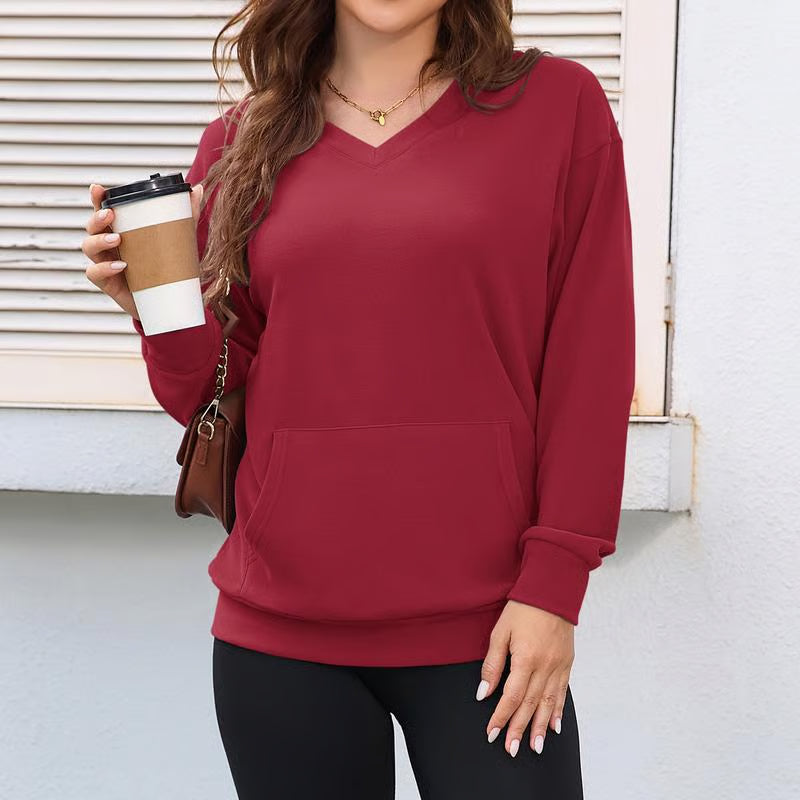 Women’s Hatless V-Neck Hoodie with Pockets ~ The hoodie you’ll reach for every single day.