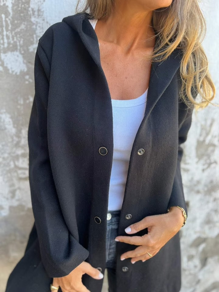 Casual Single Breasted Hooded Jacket ~ Throw-on style for breezy spring & autumn days.