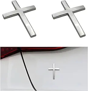 Metal Jesus Cross Emblem ~ Holy Armor for Your Ride.