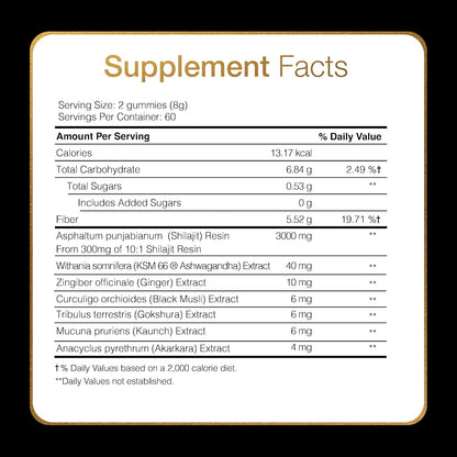 Pure Himalayan Shilajit Gummies ~ Natural Energy & Stamina in Every Bite~