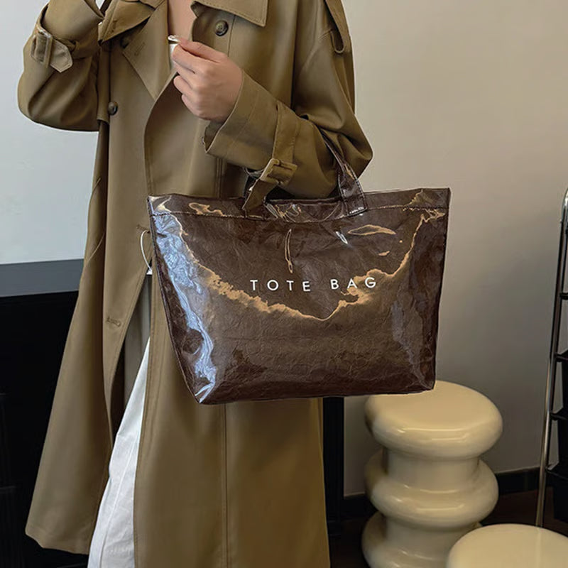 Letter Print Tote Bag ~ Designer-level style that carries your day with ease.