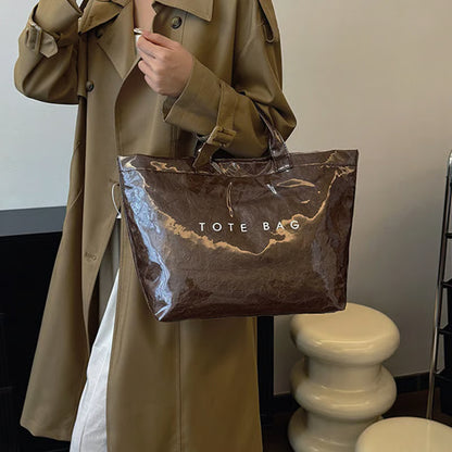 Letter Print Tote Bag ~ Designer-level style that carries your day with ease.