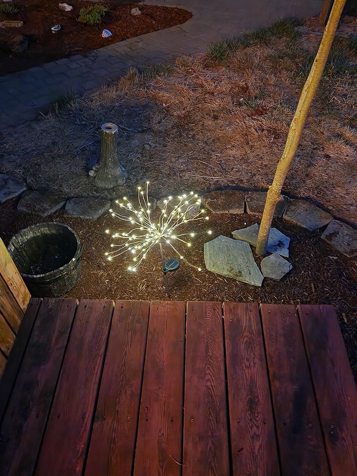 Waterproof Solar Garden Fireworks Lamp ~ Add vibrant sparkle to any outdoor space.