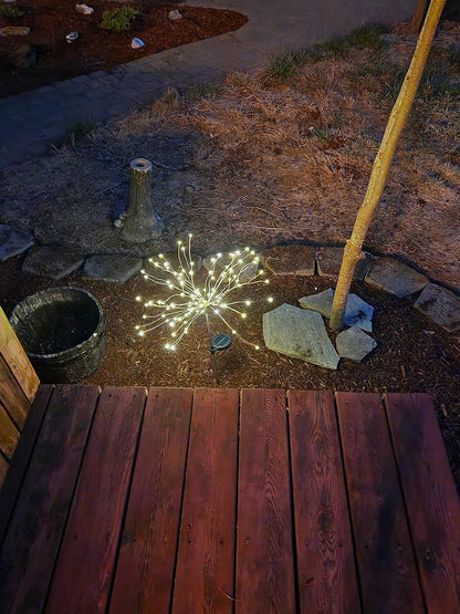 Waterproof Solar Garden Fireworks Lamp ~ Add vibrant sparkle to any outdoor space.