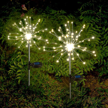 Waterproof Solar Garden Fireworks Lamp ~ Add vibrant sparkle to any outdoor space.