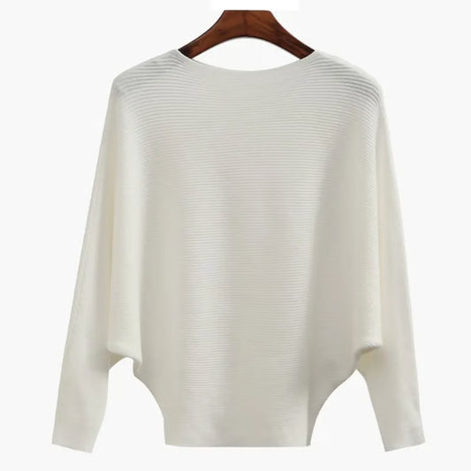 Boat Neck Bat Sleeve Knitted Sweater ~Flowy, flattering, and irresistibly soft.