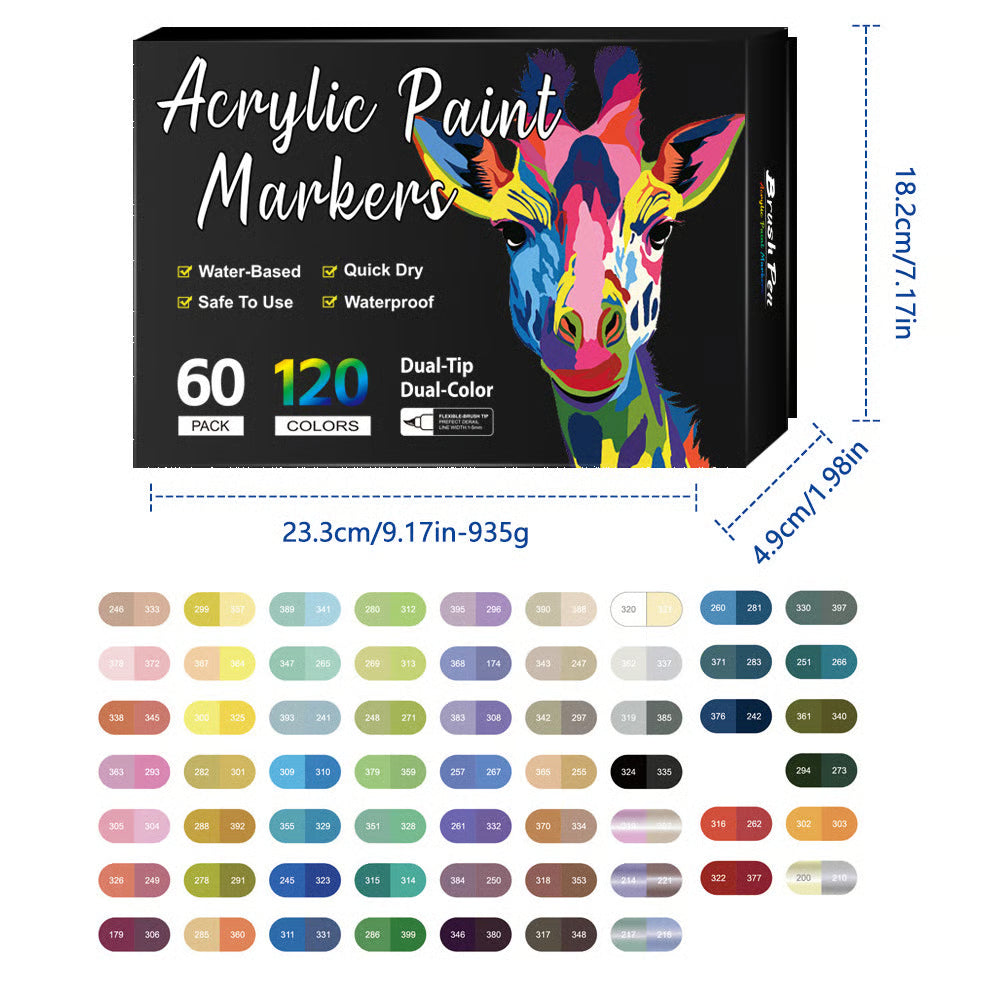 Dual Tip Acrylic Paint Pen Marker ~ Screen-free creativity on any surface.