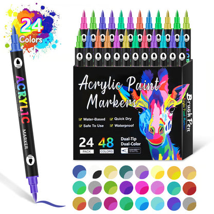 Dual Tip Acrylic Paint Pen Marker ~ Screen-free creativity on any surface.