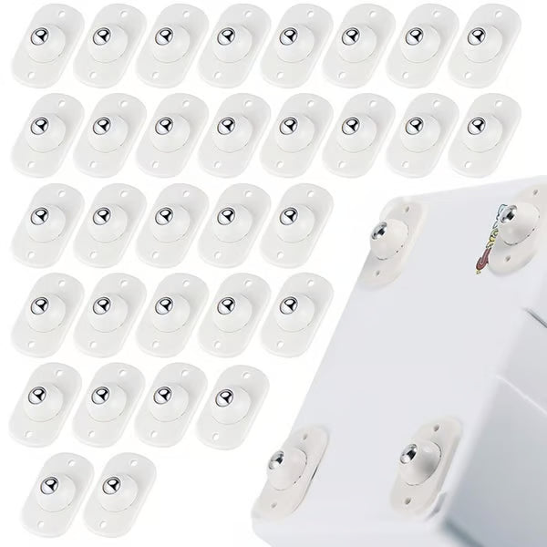Self Adhesive Caster Wheels ~ Instant 360° mobility for furniture & storage.