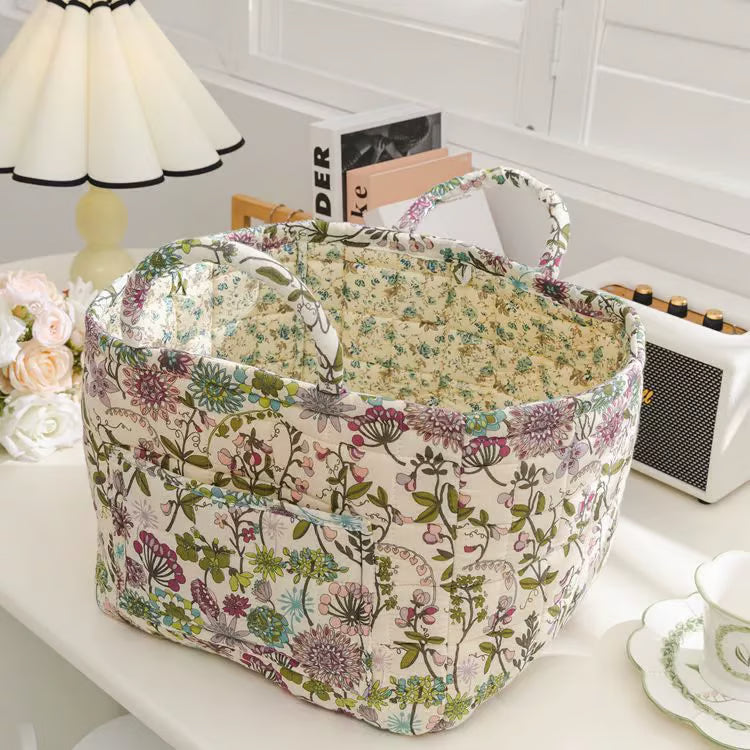 Quilted Fabric Totes ~ Because some things can’t go in drawers.