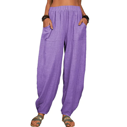 Loose cotton linen harem pants ~ Soft, breezy comfort you’ll live in.