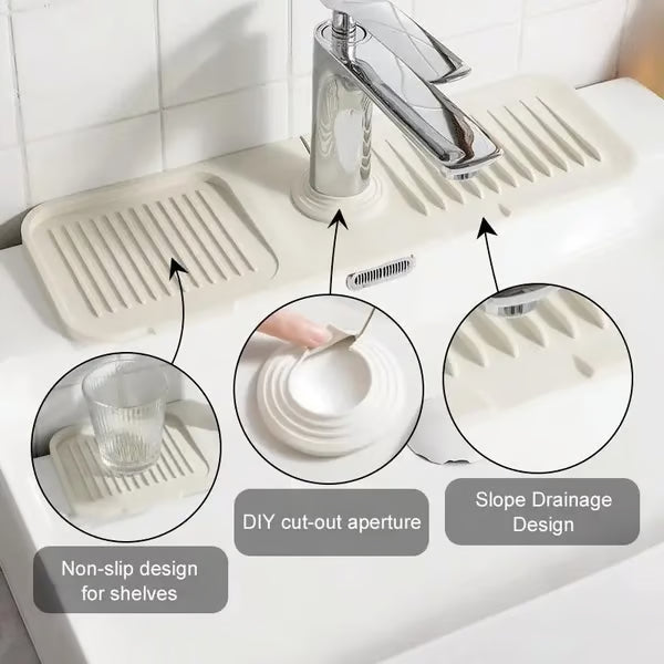 Faucet Guard & Draining Mat ~ Keep counters dry and spotless all day.
