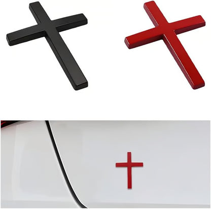 Metal Jesus Cross Emblem ~ Holy Armor for Your Ride.