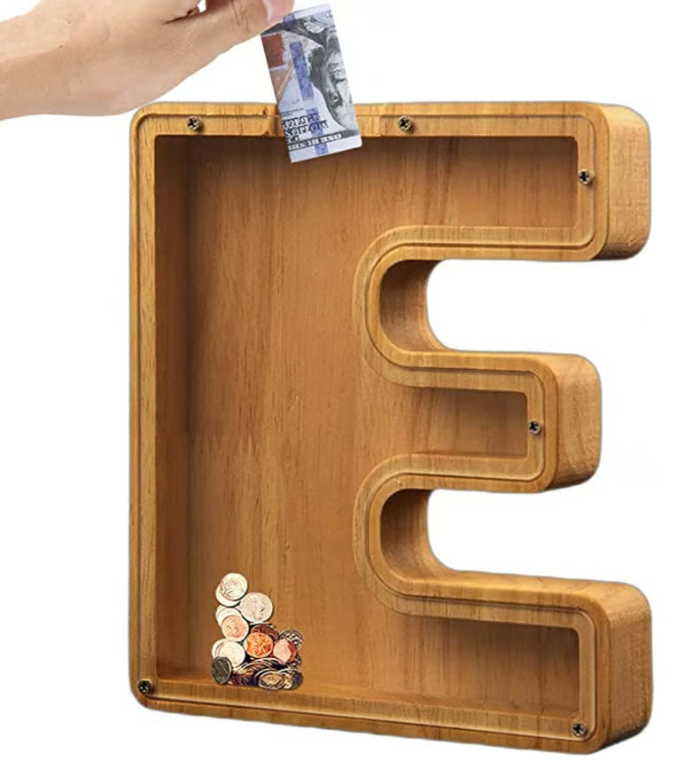 Wooden Letter Piggy Bank ~ Turn everyday coins into lasting memories.