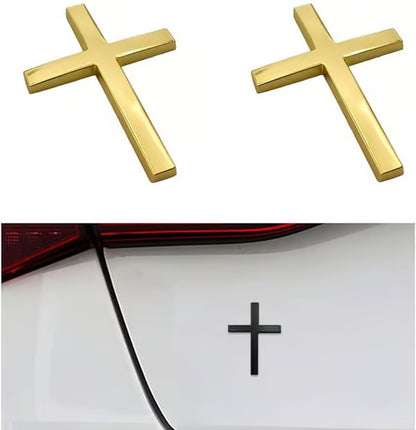 Metal Jesus Cross Emblem ~ Holy Armor for Your Ride.