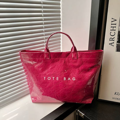 Letter Print Tote Bag ~ Designer-level style that carries your day with ease.