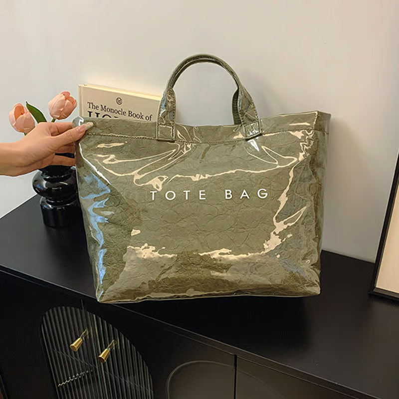 Letter Print Tote Bag ~ Designer-level style that carries your day with ease.