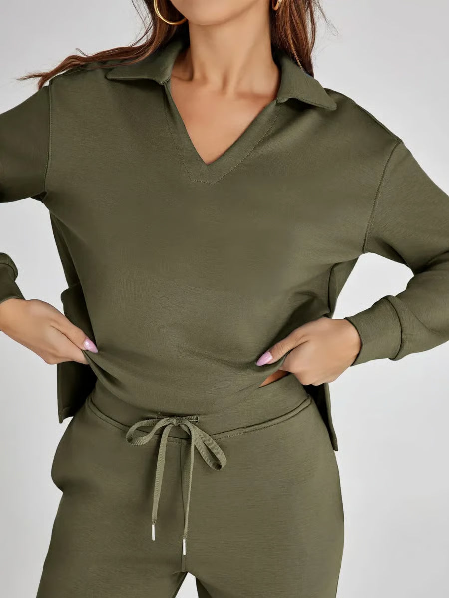 Casual Long Sleeve Sweatsuit 2-piece Sets ~ Soft, breathable, and wrinkle-free all day long.