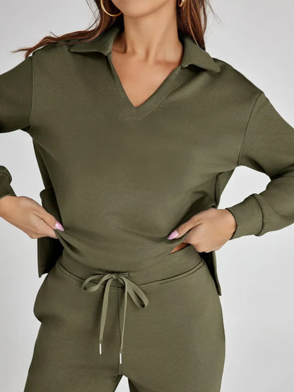 Casual Long Sleeve Sweatsuit 2-piece Sets ~ Soft, breathable, and wrinkle-free all day long.