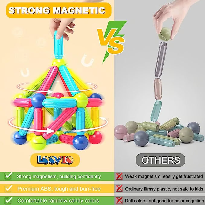 Magnetic Balls and Rods Building Blocks Set ~ Boost imagination, focus, and motor skills.