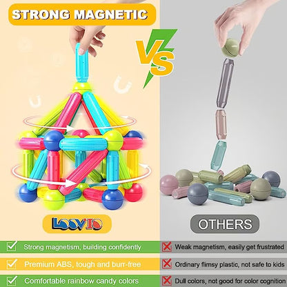 Magnetic Balls and Rods Building Blocks Set ~ Boost imagination, focus, and motor skills.