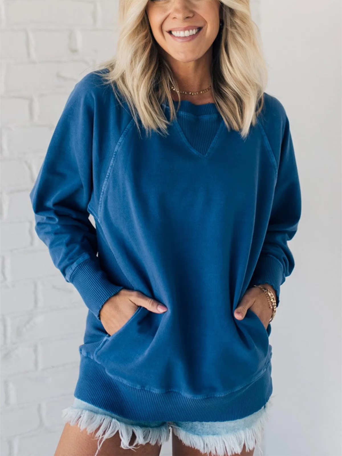 Ribbed Accent Pocketed Pullover ~ Effortless comfort with a textured twist.