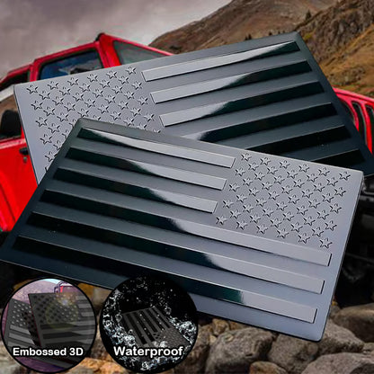 3D All-Black American Flag Emblem Decal ~ Strength and legacy in every mile.