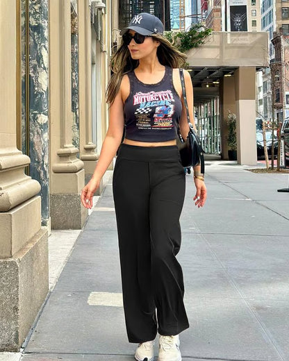 Loose High-Waist Yoga Pants ~ Flowy comfort with a polished, office-ready look.