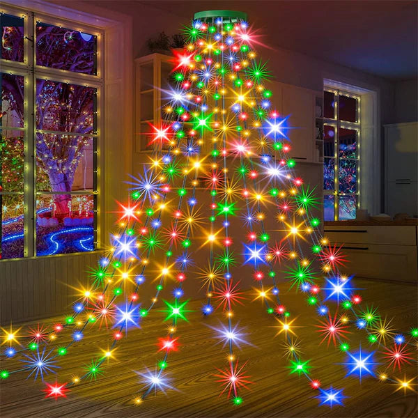 Christmas Tree Waterfall Lights ~ Turn your home into a glowing Winter Wonderland.