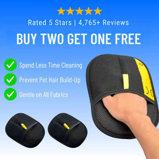 Electrostatic Pet Hair Removal Grooming Gloves ~ Instant fur removal & gentle pet grooming