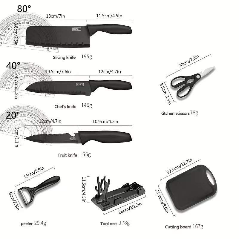 Black Knife Set ~ Precision Cutting with Sleek, Modern Design