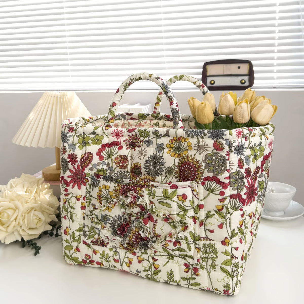 Quilted Fabric Totes ~ Because some things can’t go in drawers.