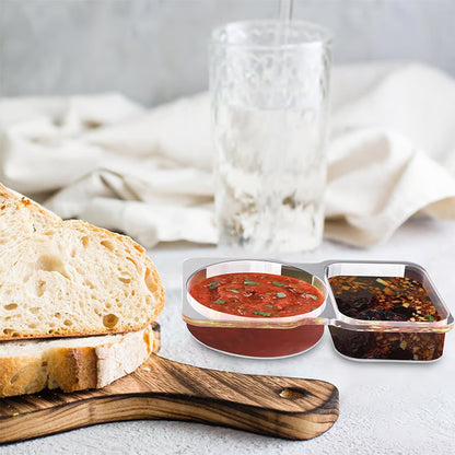 Double Compartment Condiment Containers (10 Pack) ~ Split containers for balanced eating.