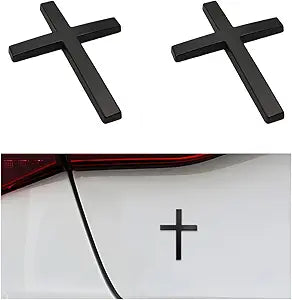 Metal Jesus Cross Emblem ~ Holy Armor for Your Ride.